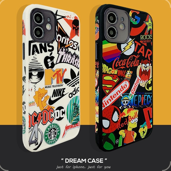 Koleksi Merek Fashion Eropa dan Amerika Apple iPhone 13 Pro Max 11 Pro Max 12 Pro Max iPhone 7 8 Plus X XS Xmax XR Ponsel Case Empat Sudut Anti Jatuh TPU 14 Pro Max Case