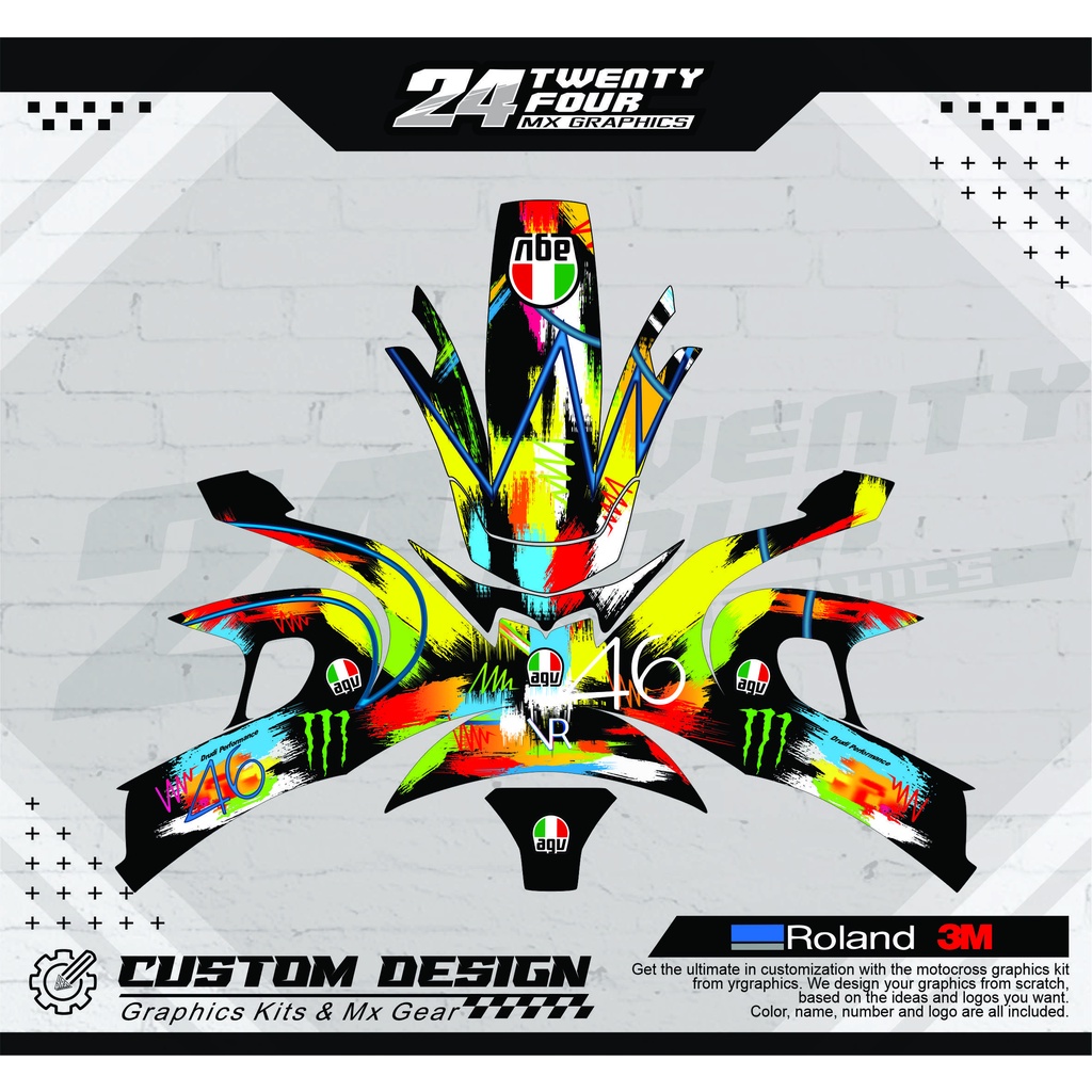 DECAL STICKER HELM KYT R10 PELANGI