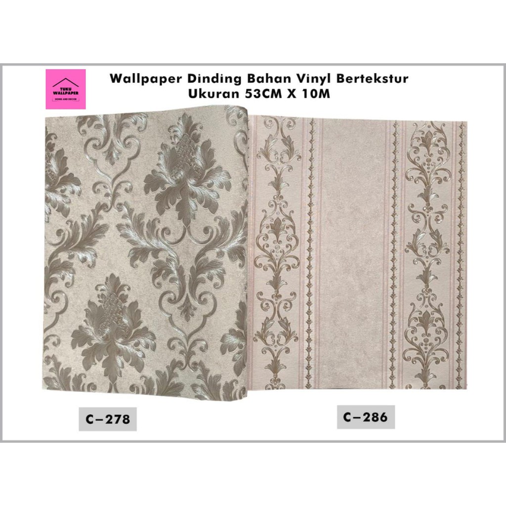 Wallpaper Dinding Bahan Vinyl. Tebal, Bertekstur, Premium