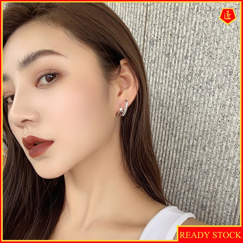 Simple Fashion Personality All-Match Rhinestone Earrings Ear Studs