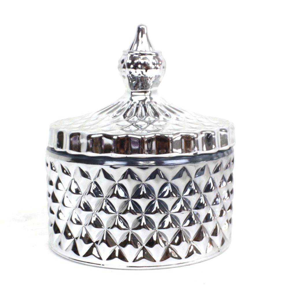 FM - Toples Kaca Betawi Silver Candy Box 10 cm