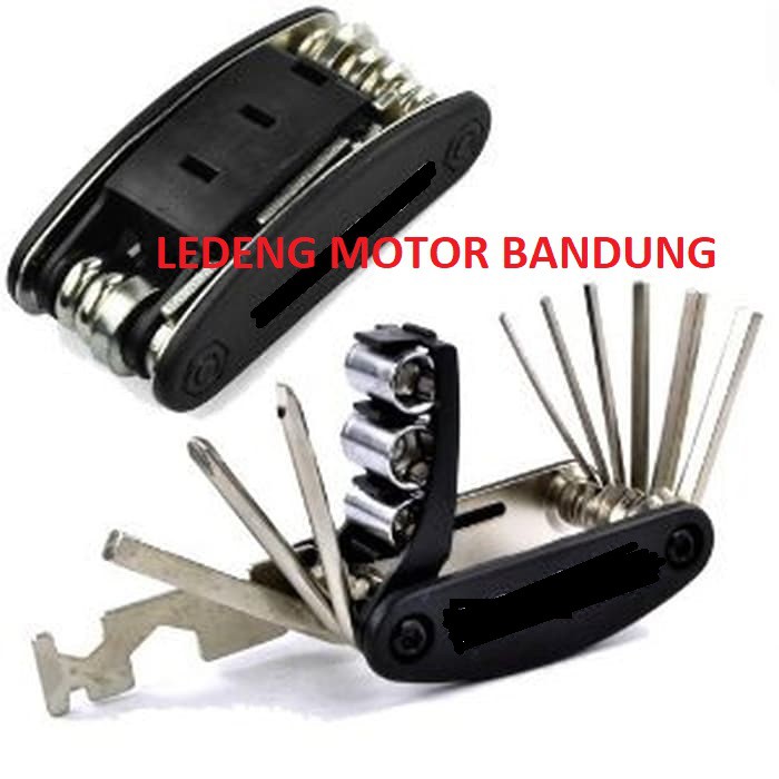 Kunci Sok Lipat Pas Saku Obeng Sepeda Motor Shock Folding Bicycle Tools Set