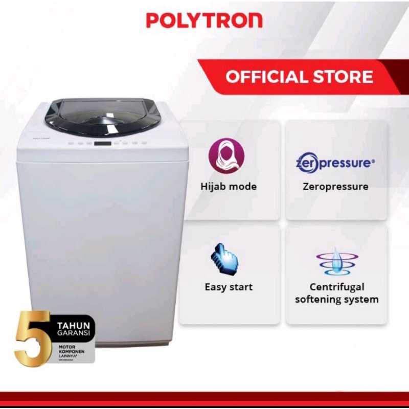 POLYTRON mesin cuci 1 tabung kapasitas 8.5 kg PAW-80517