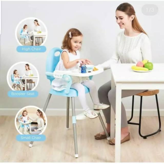 BABY SAFE HIGH CHAIR 3 IN 1 GREEN / kursi makan bayi / high chair / booster seat