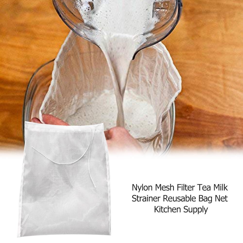 Kain Peras Pemeras Santan Kacang Kedelai Biji-bijian Manual Reusable Bag Bahan Kain Nylon Saringan Jus Sayur Anak Teh Susu Sayuran dan Buah Kopi Serbaguna Dapur Tapisan Strainer Filter Mesh Number 200