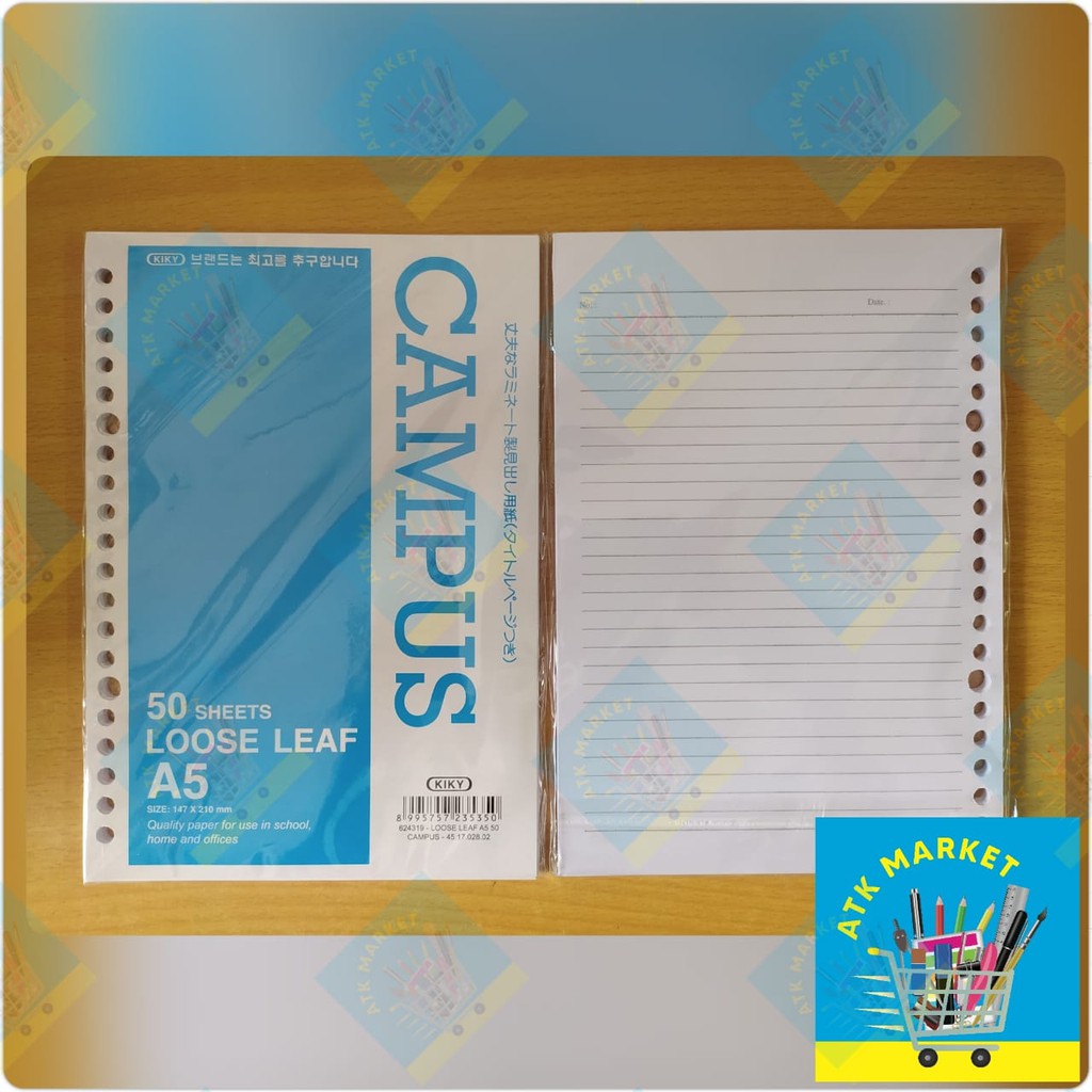 

Loose Leaf / Isi Binder A5 KIKY 50 lembar Garis Buku Tulis