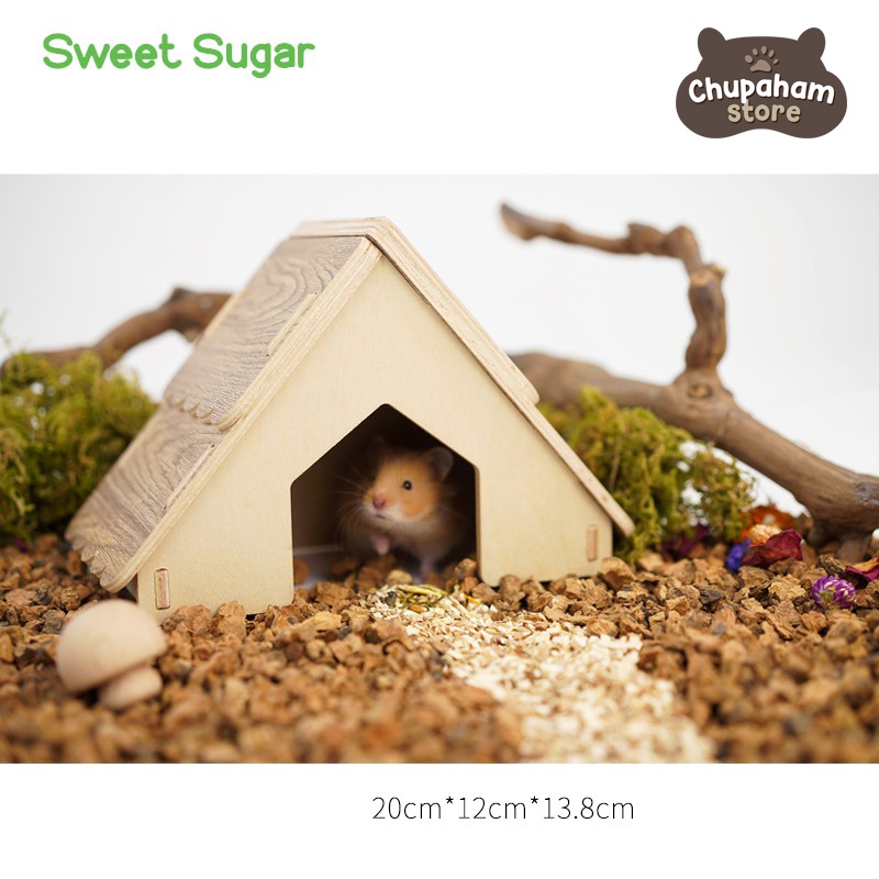 Sweet Sugar Wooden House Collection / Hideout Hamster Gerbil Kayu Lucu Import Rumah Kayu Aksesoris Kandang Hamster-2
