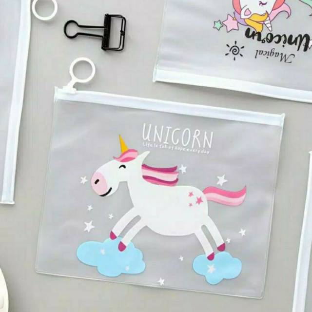 

Pouch transparan unicorn A5