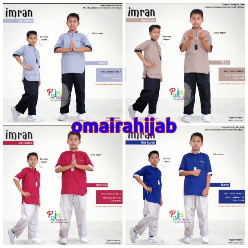 Set Kurta Anak usia 8-10 th || Imran by Pgj
