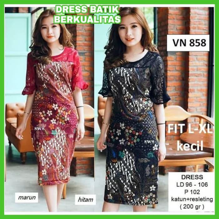 Sangat Murah Dress Batik Modern Big Size Dress Batik Jumbo Bigsize Wanita Terbaru