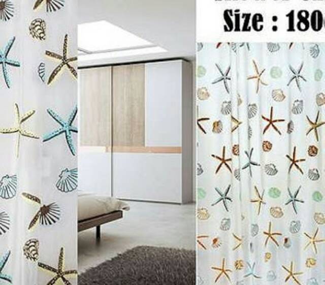 Tirai Shower Curtain Anti Air Gorden / Gordyn Kamar Mandi Karakter Korden Motif Import