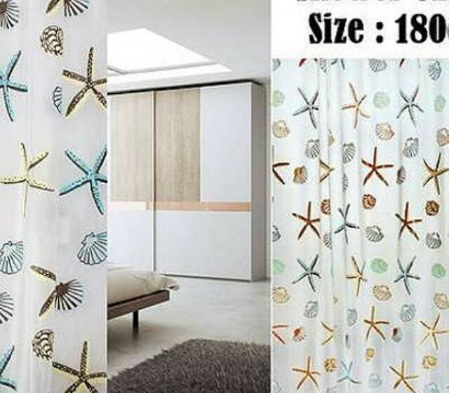 Tirai Shower Curtain Anti Air Gorden / Gordyn Kamar Mandi Karakter Korden Motif Import