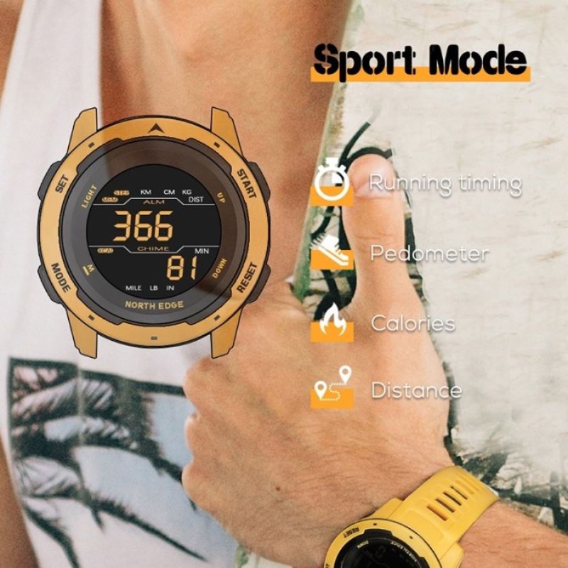 NORTH EDGE MARS SMARTWATCH KUNING ORIGINAL