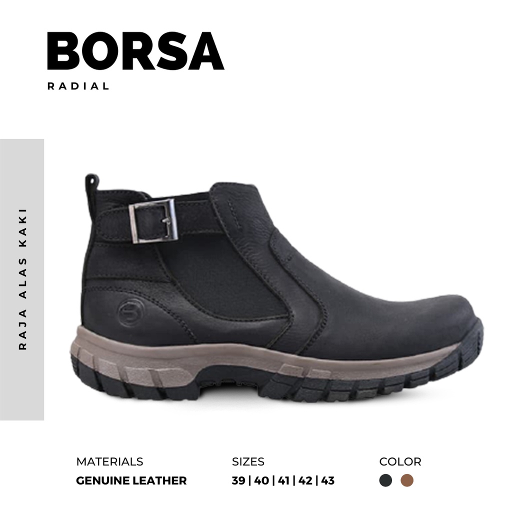 SEPATU BOOTS PRIA KULIT ASLI | BORSA - RADIAL