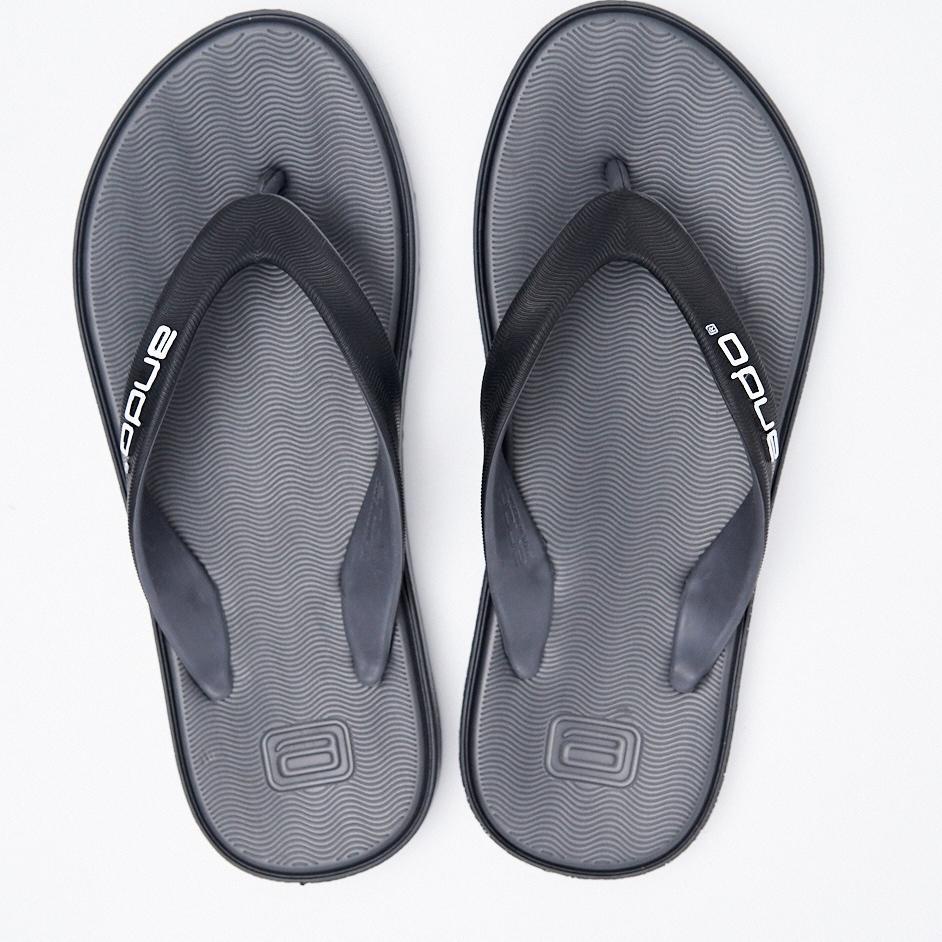 Serbuuuu.. Ando Official Sandal Jepit Bomber Pria Dewasa - Hitam/Abu Abu Tua