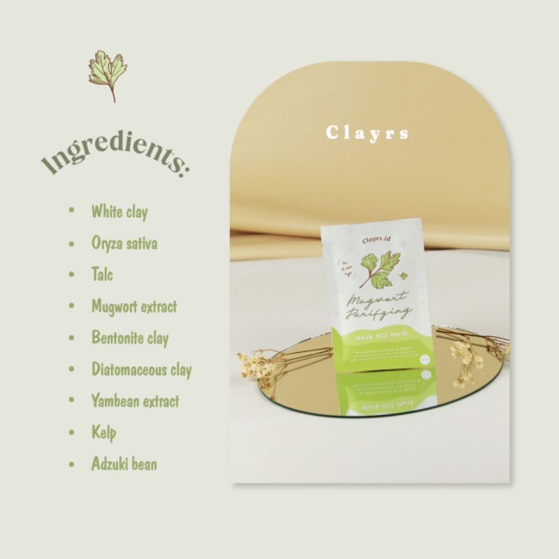 Masker Mugwort / Masker Mugwort Clayrs / Wash Off Mask Mugwort