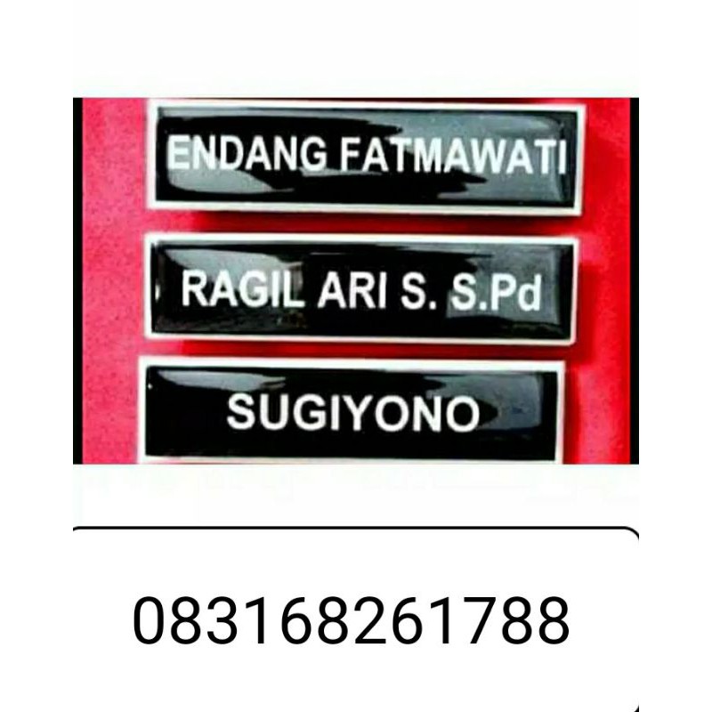 

nama dada name tag papan nama pdh coating akrilik