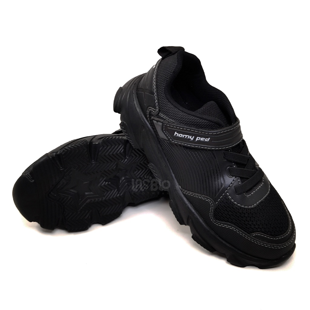 Homyped - Glowing 01 Sepatu Sekolah Anak Warna Hitam All Black