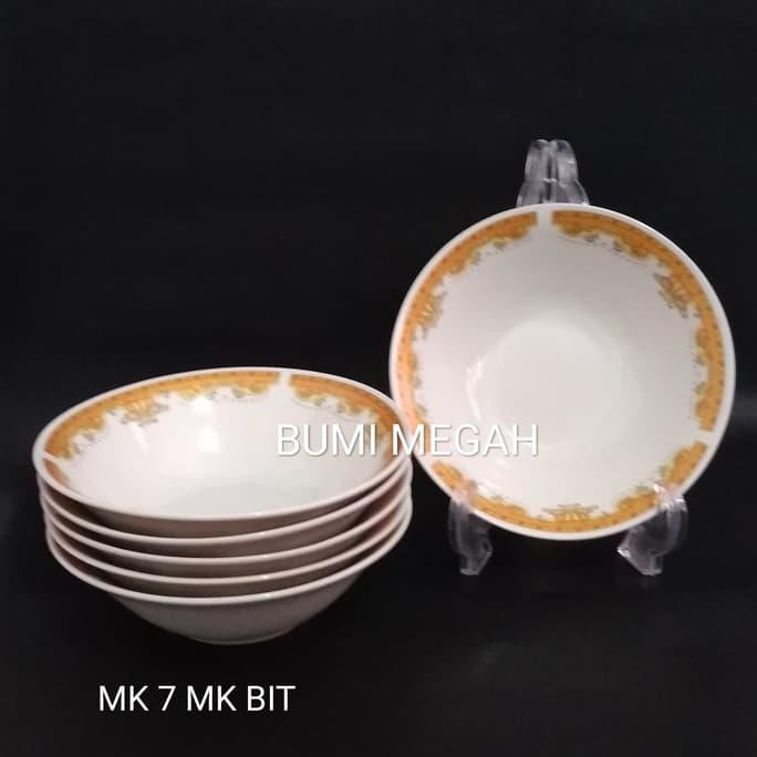 Mangkok keramik 7" motif mahkota (6pcs) Bit keramik