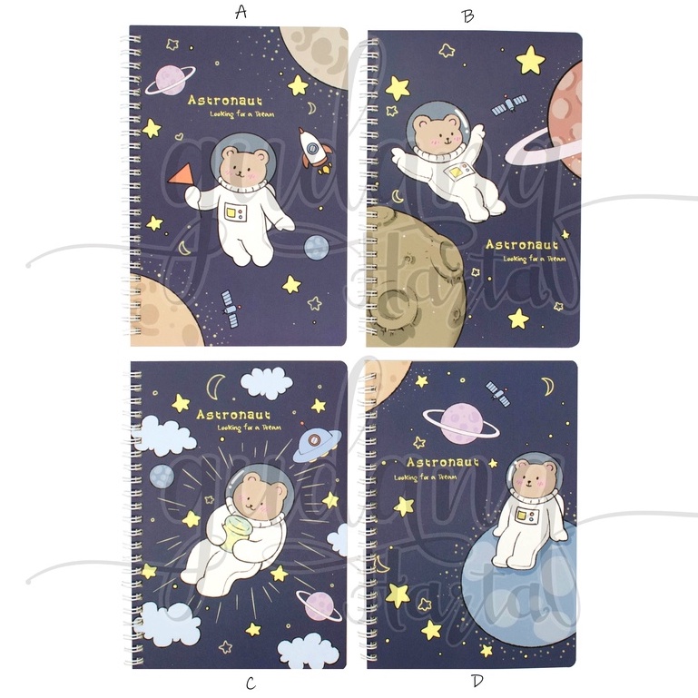 Notebook A5 Spiral Astro Bear Buku Motif Astronot GH 308835