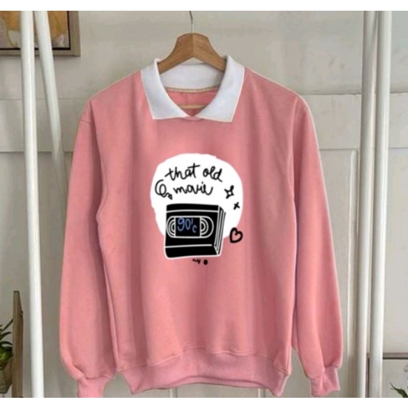 SWEATER BERKERAH OLD MOVIE / SWEATER WANITA / FASHION WANITA