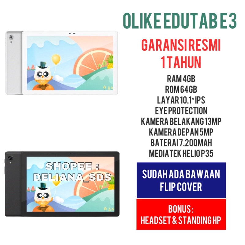 Olike Edutab E3 4/64 Garansi Resmi 1 Tahun Tablet Olike E3 Tab Olike E3 Tab Oppo Olike E3 Tablet Opp