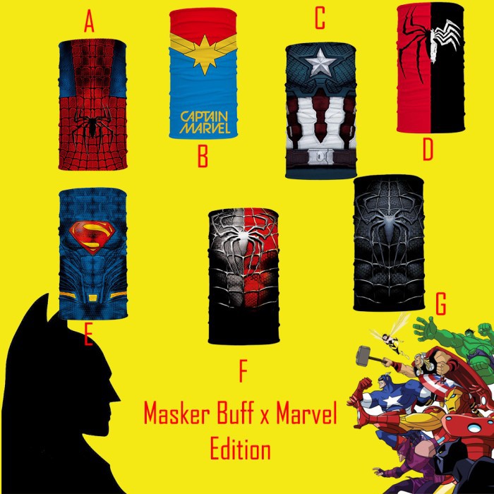 Masker Buff Sepeda MARVEL EDITION Bahan Premium IMPORT