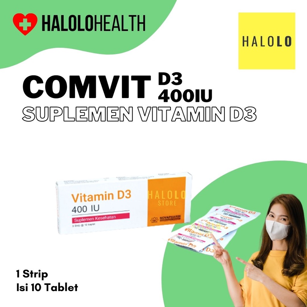 COMVIT D3 400IU Sumplemen Vitamin D3 Produksi Novapharin
