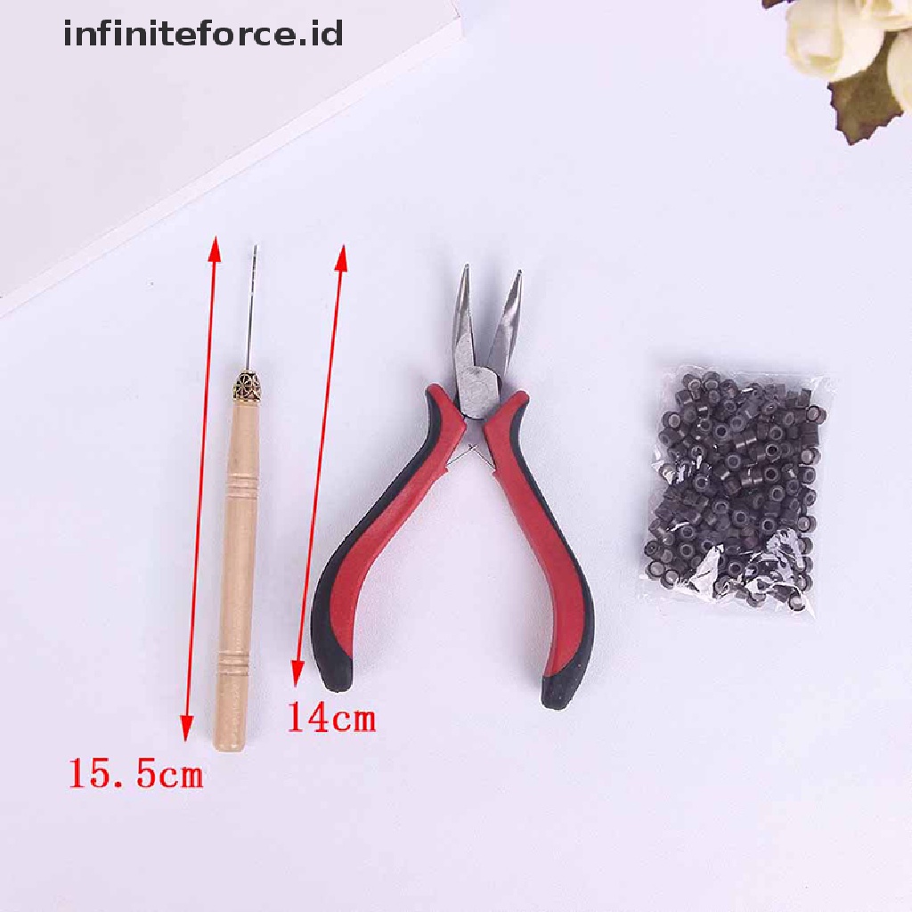 (Infiniteforce.Id) 200pcs / Set Cincin Mikro Silikon Untuk Extension Rambut