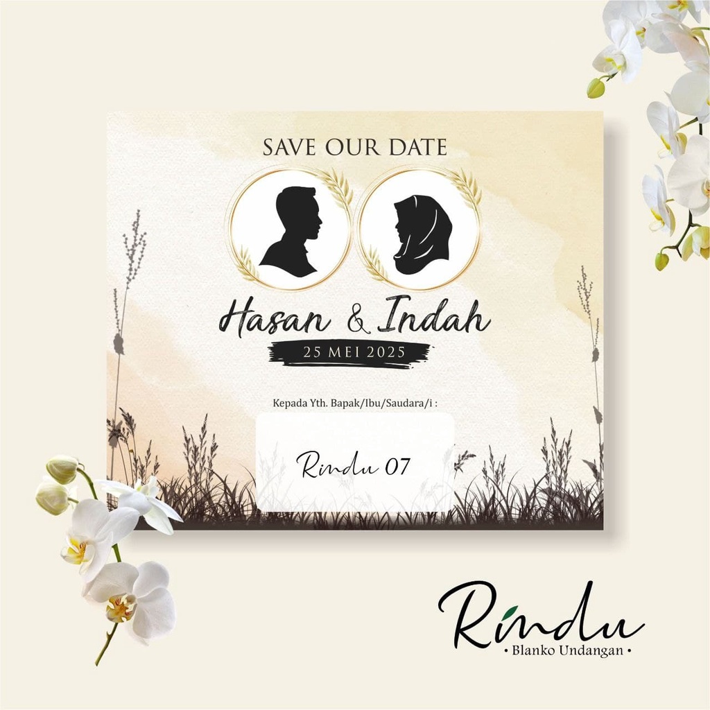 BLANGKO UNDANGAN RINDU 07 / UNDANGAN KOSONG / FREE FILE SETTING / UNNDANGAN PERNIKAHAN / UNDANGAN KH