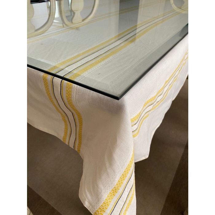 Taplak Meja Makan - Taplak Meja Makan Kain / Bahan Linen Kursi 4, Kursi 6 Dan Kursi 8 - T