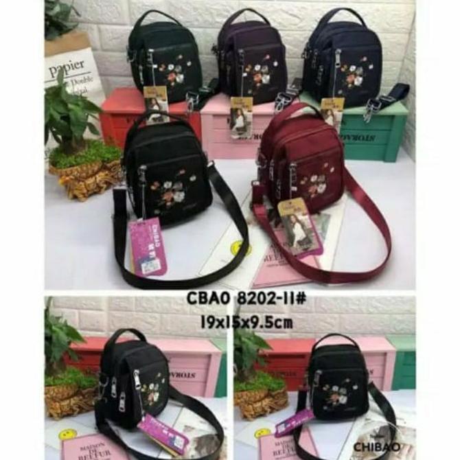 Tas Selempang Wanita Chibao 8202-11 Bordir Bunga Cb8202