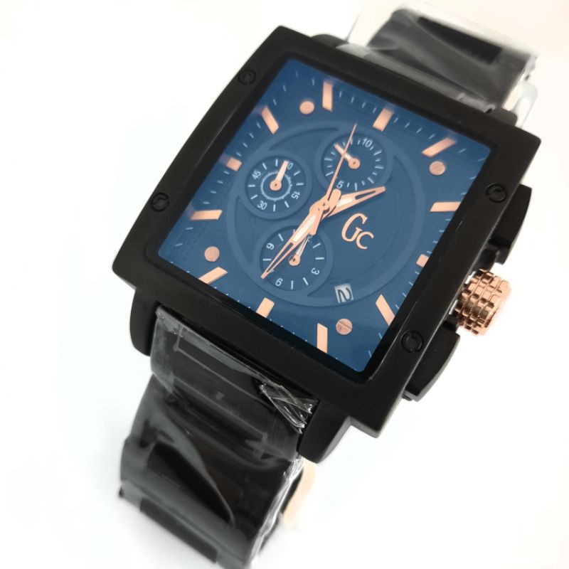 [COD] Jam Tangan Pria Gues Collection Square Chronograph