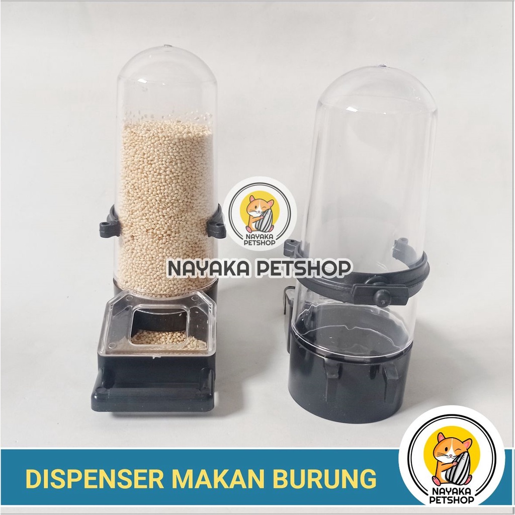 Cepuk Dispenser Tabung Tempat Pakan Burung Wadah Minum Kenari Love Bird Parkit