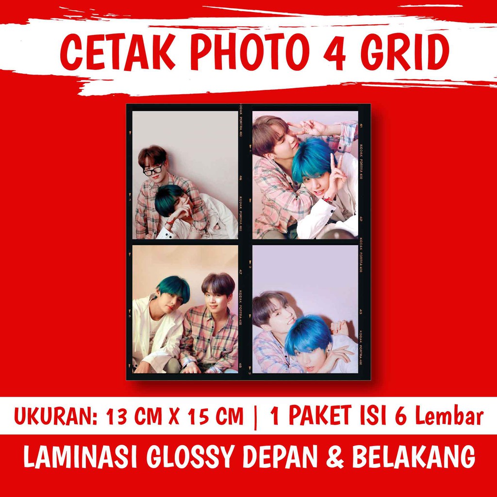 CETAK FOTO GRID 4 (DAPAT 6 LEMBAR) + LAMINASI GLOSSY