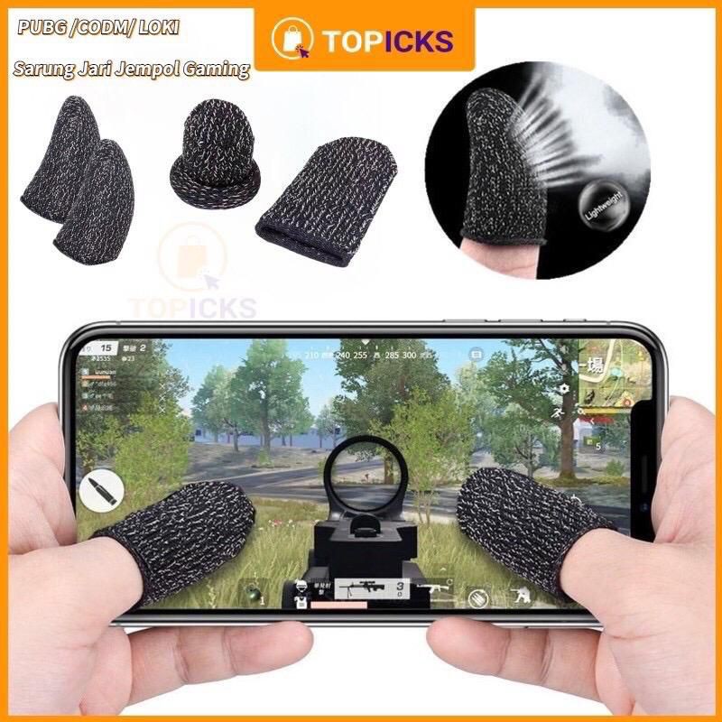 TOPICKS  PUBG CODM LOKI 1 Pasang  Sarung Jari Jempol Sarung Tangan Gaming Touch Screen Anti Keringat