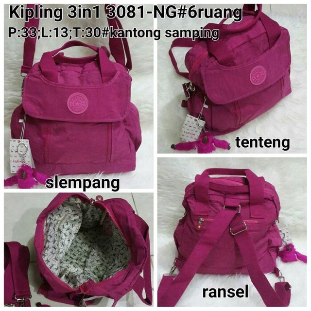 Tas Kipling Ransel/Tenteng/Selempang