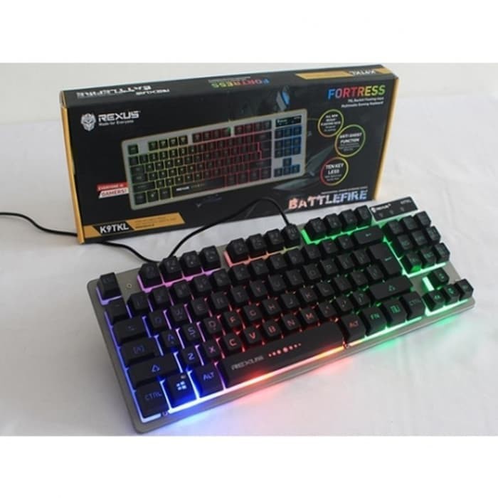 Rexus K9 TKL Fortress Backlit Floating Keys Gaming Keyboard REX-K9TKL