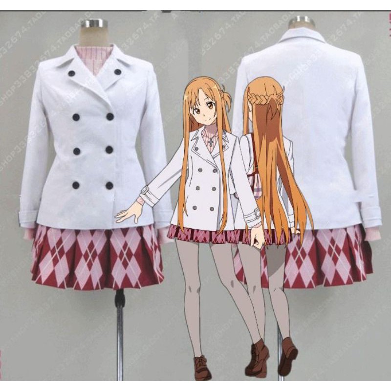 Sword Art Online Yuuki Asuna Daily Cosplay Costume Anime Female