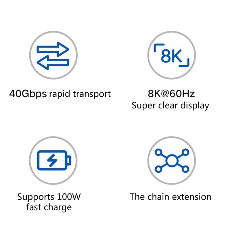 Btsg 8K Kabel USB C Ke USB C 100W USBC 3.1 Gen2 Power Kompatibel Untuk w /3