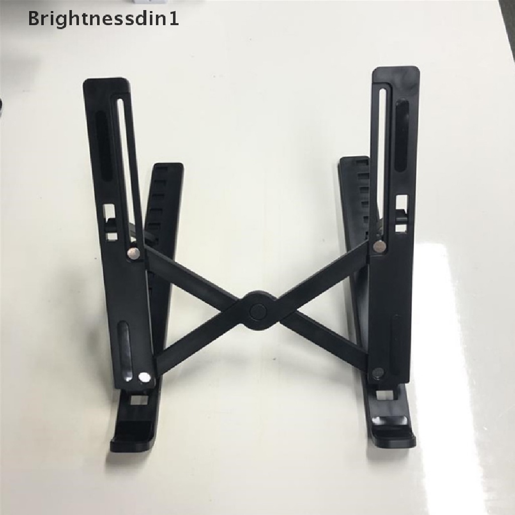 (Brightnessdin1) Stand Holder Laptop / Notebook / Tablet Portable Bahan Plastik Bisa Dilipat