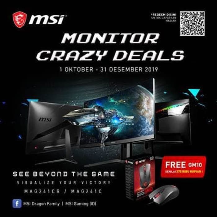 MSI Optix G241CR 24 Inch Curved - Gaming Monitor - 144Hz - 1ms