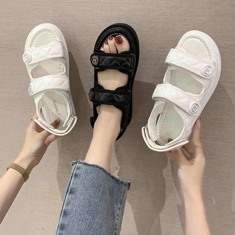 [DENDEN.ID] Sandal Sepatu Wanita Wedges Sneaker Import Sport Shoes Korea Style Murah DD1010