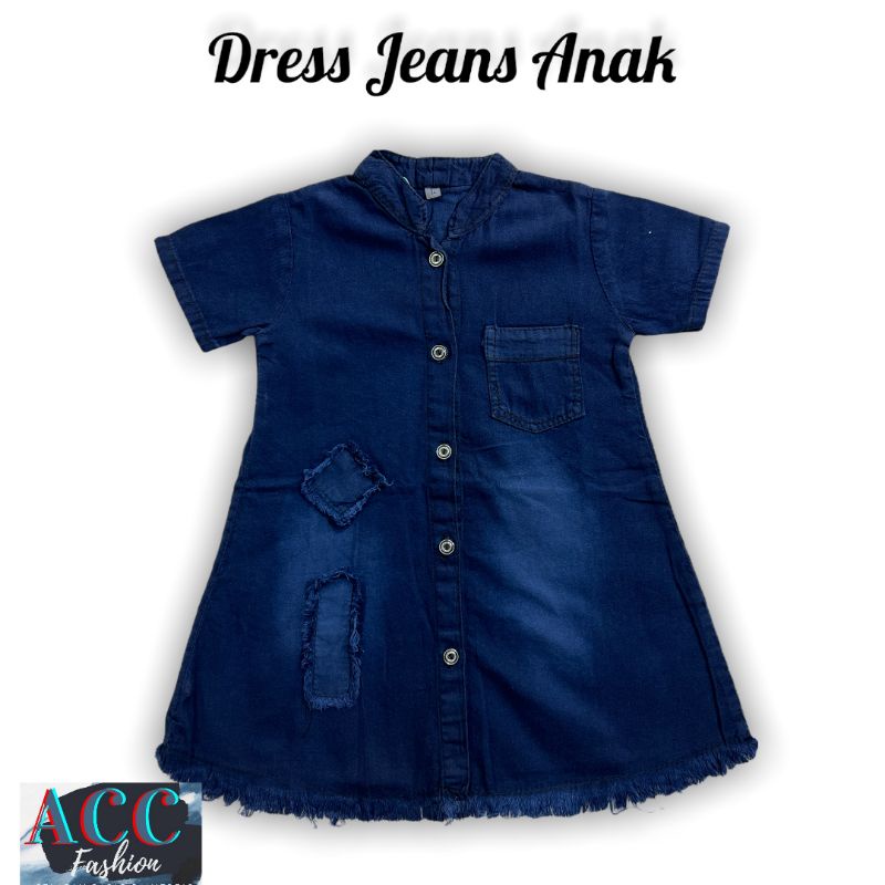 BAJU ANAK PEREMPUAN DRESS JEANS ANAK CEWEK UMUR 1 TAHUN SAMPAI 3TAHUN