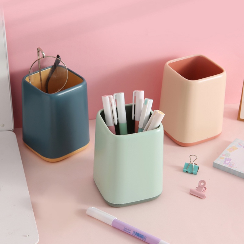 Kotak Holder Penyimpanan Pena Pensil Kuas Makeup Gaya Nordic Untuk Perlengkapan Sekolah Kantor
