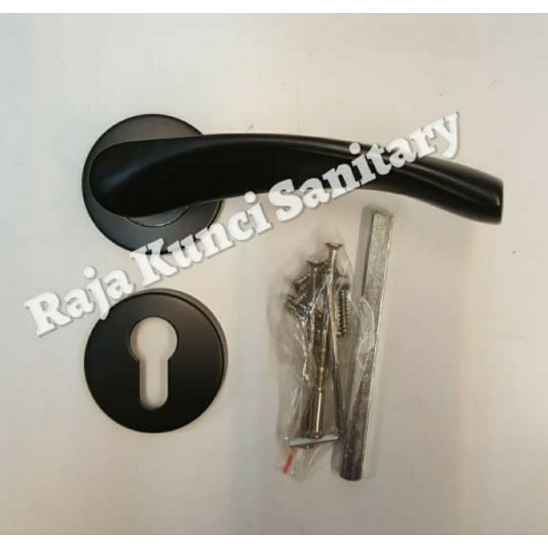 Handle Pintu Roses Lengkung Hitam/Black Stainless Stell/Gagang Pintu/Pegangan Pintu/Tarikan Pintu