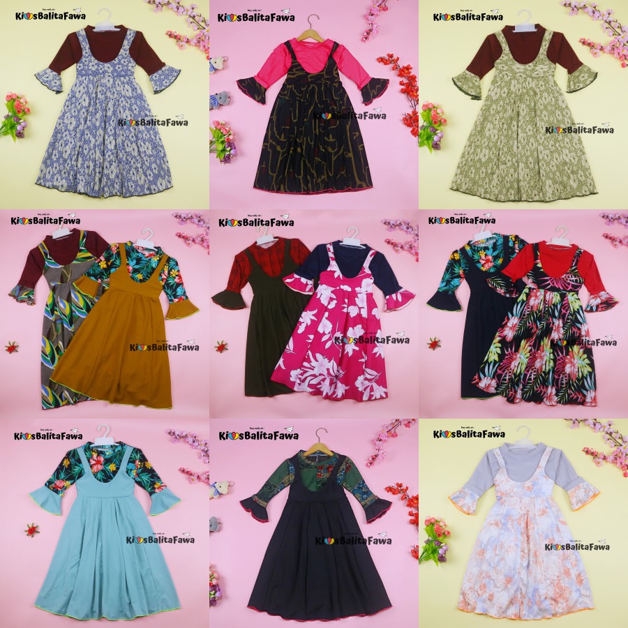 Gamis Aisyah uk 5-6 Tahun / Long Dres Baju Ngaji Anak Perempuan Murah Adem Gamis Lebaran [EXPORT]