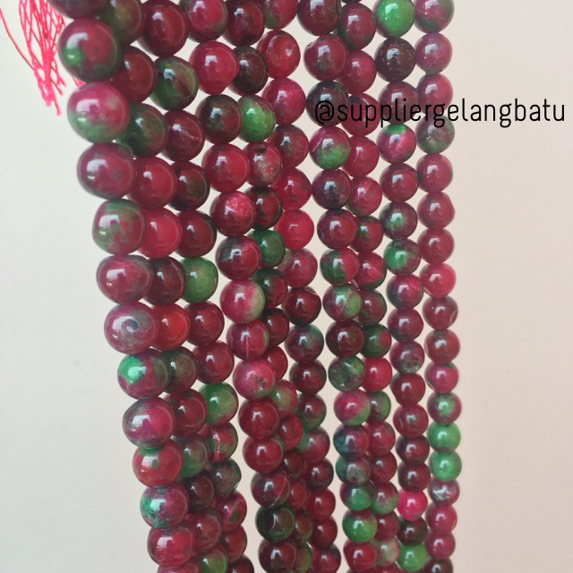 bahan gelang kalung 10mm tanzania kilap garnet ruby tanzanite akik batu alam bloodstone terapi yoga