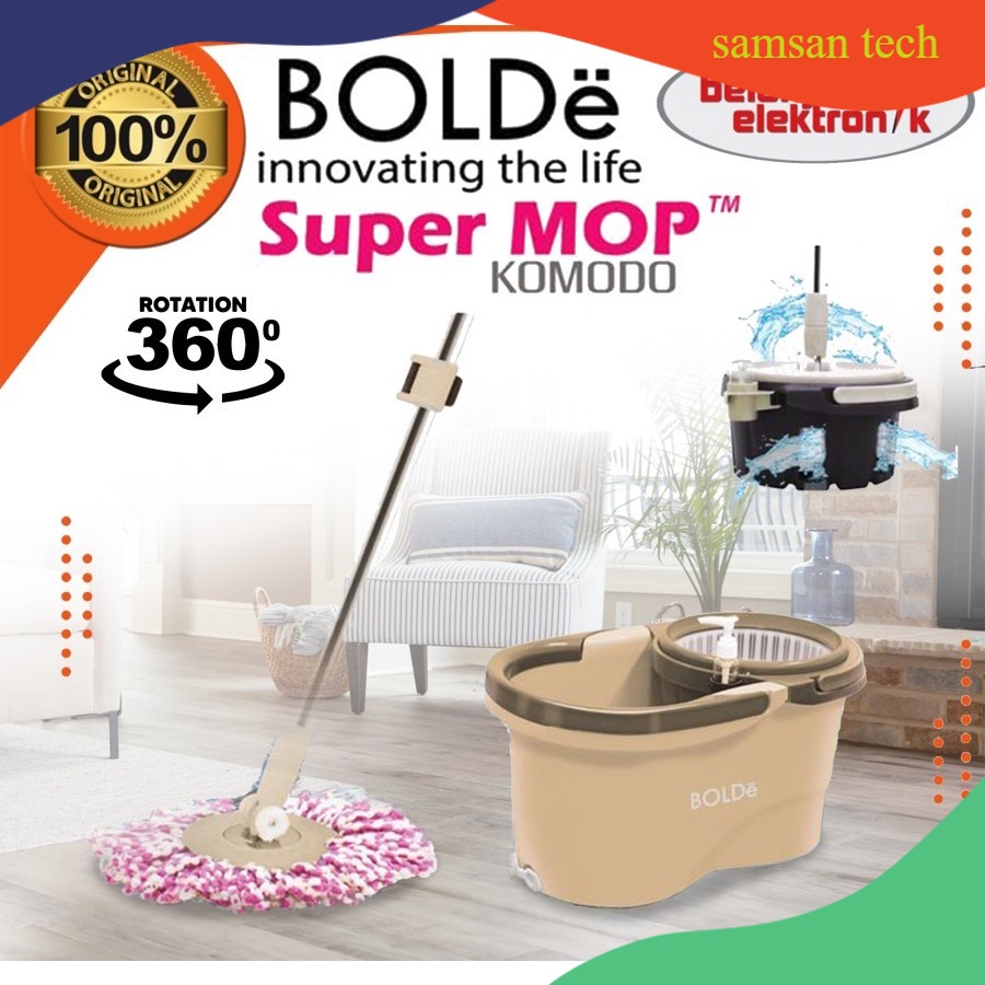 Alat Pel Super Mop BOLDe KOMODO - Pengering Bisa Diangkat - SuperMop