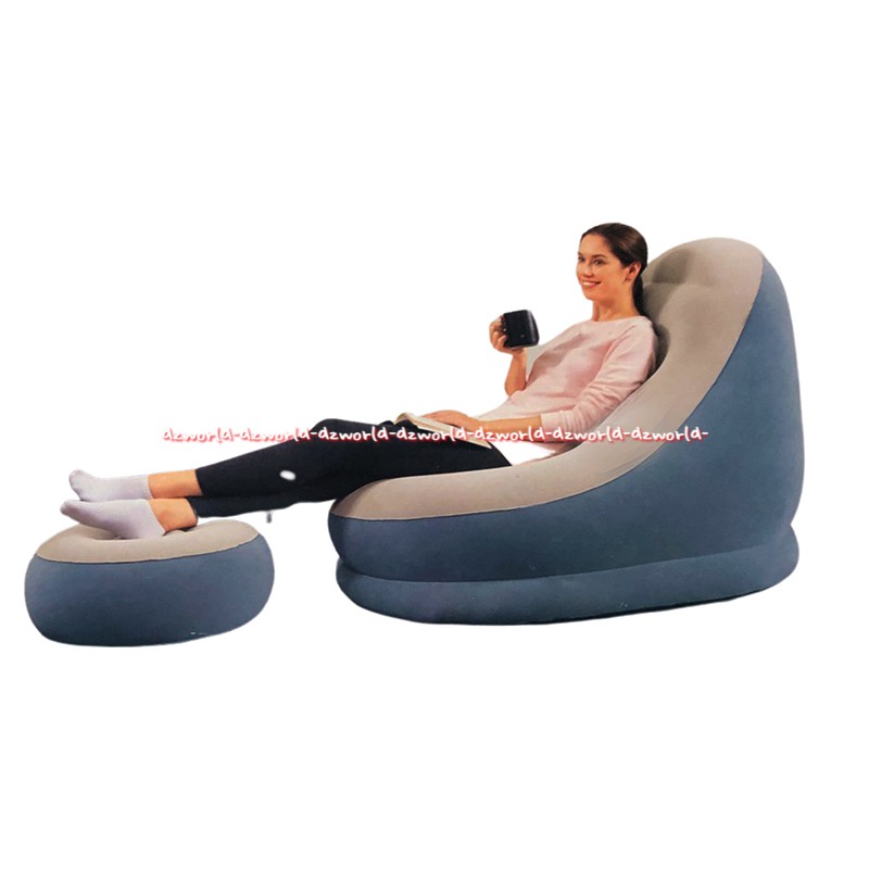 Bestway Comfort Cruiser lounger Kursi Malas Santai Sofa Bludru Tatakan Kaki Inflatable Chair